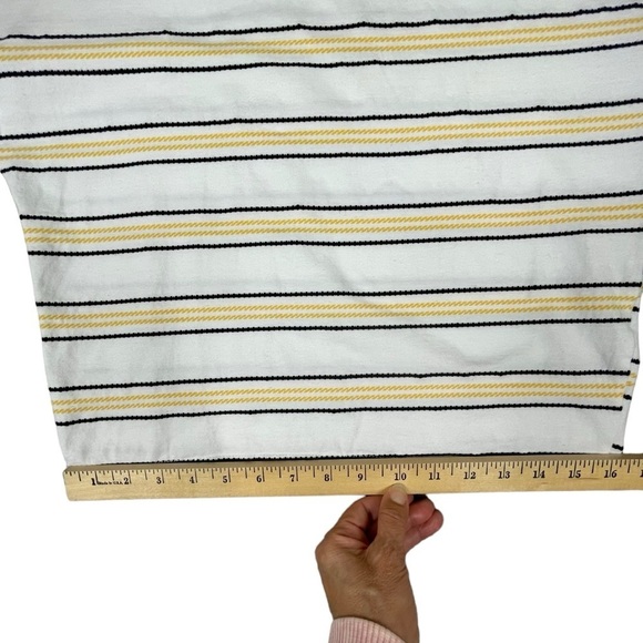 Code x Mode Yellow Black Striped Crop Ballon Sleeve Blouse - Sz S - Picture 13 of 13